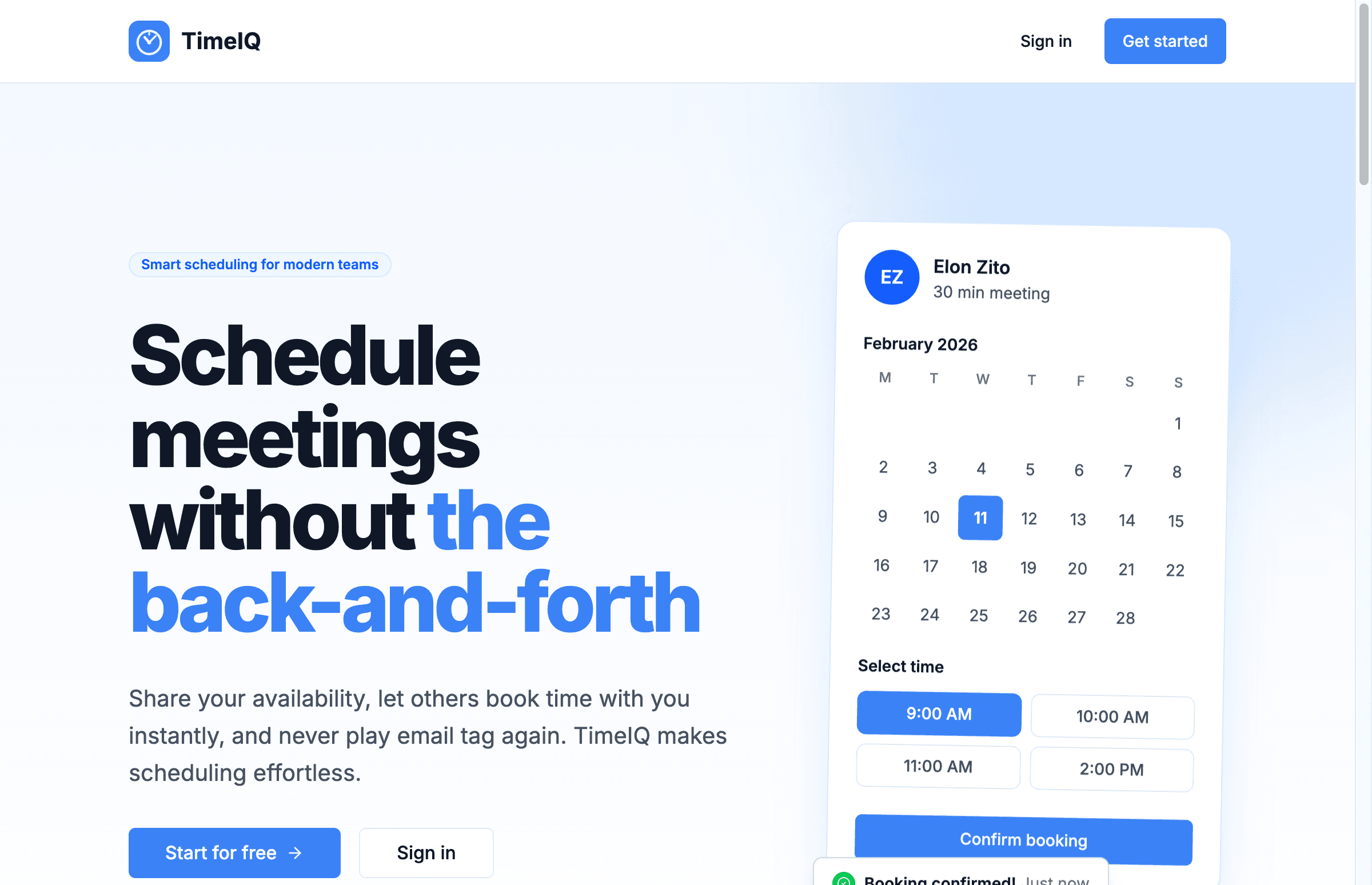 TimeIQ screenshot